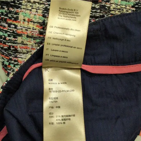 Scotch & Soda Short Tweed Skirt Striped Pockets L New