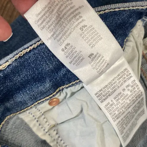 MOTHER THE INSIDER CROP STEP CHEW WASH DANCING ON COALS Hi Rise Kick Flare Ankle Blue Size 25