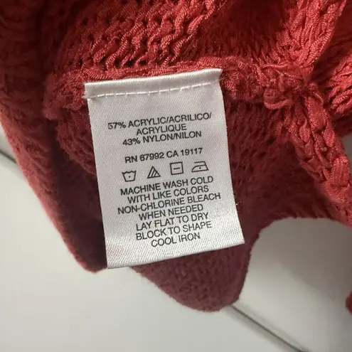 Sigrid Olsen Red Button Up Cardigan Colorful Classic Modest Lagenlook XL