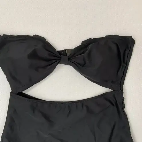 C Apparel Swimsuit Women’s Large One Piece Strapless Cutout High Waist L… Black