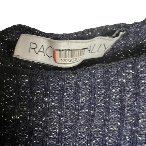 Rachel Pally Navy Metallic Ribbed Mara Maternity Long Sleeve Midi Dress Size S