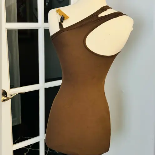 SKIMS Soft Lounge Cut Out One Shoulder Dress - Brown