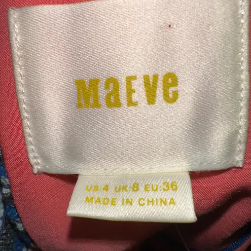 Maeve Anthropologie Waverly One-Shoulder Dress Gingham Checkered Size 4