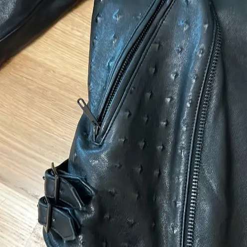 Black Genuine leather moto jacket