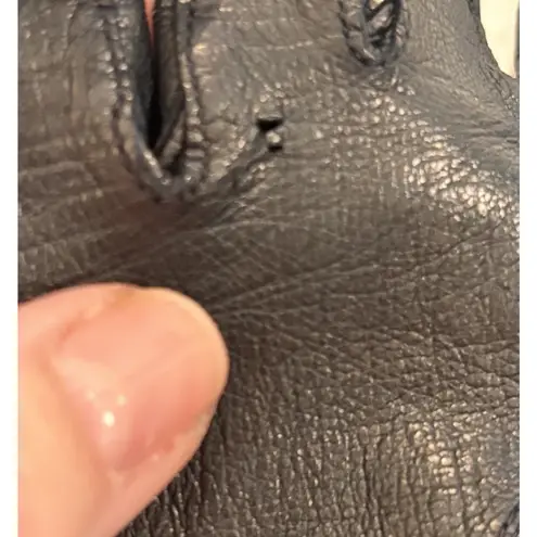 Antique Vintage Women's Real Kid Leather Gloves Made in France Black Sz 7