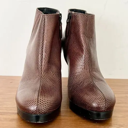 Balenciaga Embossed Leather Stilettos Ankle Boots Brown Women's Size 36.5 / 6