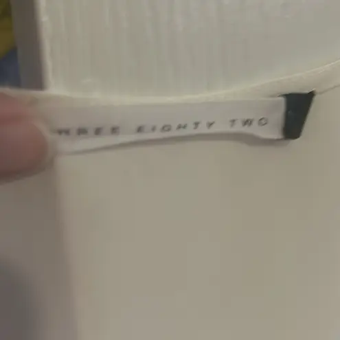 Three Eighty Two hi lo button up neutral blouse USA size XS light academia