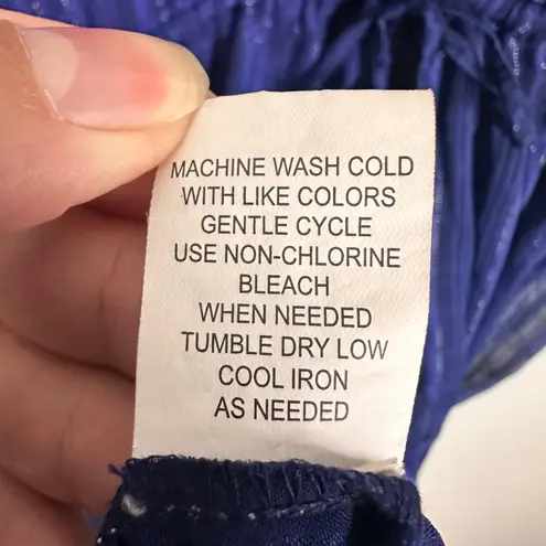 Club Z Collection Sheer Checkered Blue Swim Cover Up Kimono Eyelet Embroidery 2X