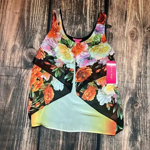 Sunny Leigh NWT Womens Small Multicolor Casual Summer Floral Sleeveless Tank Top