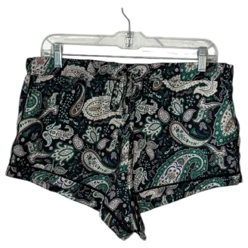 Revolve Plush Paisley Pajama Set With Mask Size M Green Size M