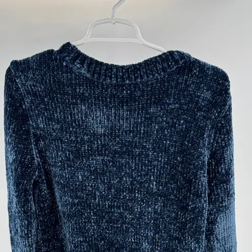 Orvis Women's Deep Blue Crew Neck chenille Sweater L soft winter cozy outdoors