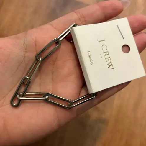 NWT J.Crew Paper Clip Chain Bracelet Chrome Gray