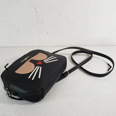Karl Lagerfeld Paris Purse Maybelle Crossbody Black Cat Rectangular Bag Designer