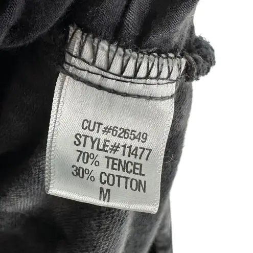 XCVI Black and Gray Tie Dye Ruched Jersey Zip Casual Jacket Size M