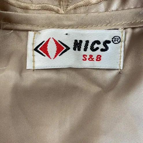 Early 2000ās Structured Ethereal Satin 3D Flower Floral Button Down Vest Top S Gold