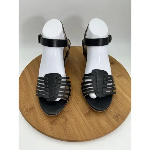 Susina Women's Black Gladiator Ankle Strap Terra Wedge Sandal 9