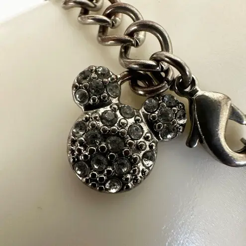 Disney  silver tone mickey single charm bracelet