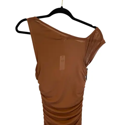 AFRM Biona Ruched Maxi Dress In Dark Clay Brown