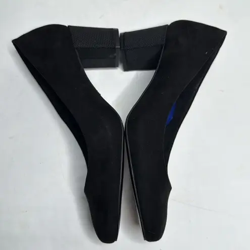 Antonia Saint NY All Day Night Block Heel Pumps Black Suede Shoes S