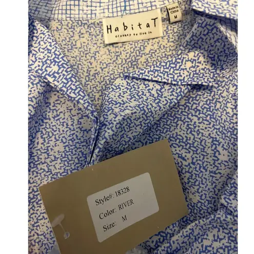 Habitat Clothes To Live In white blue button down Sz M 18328