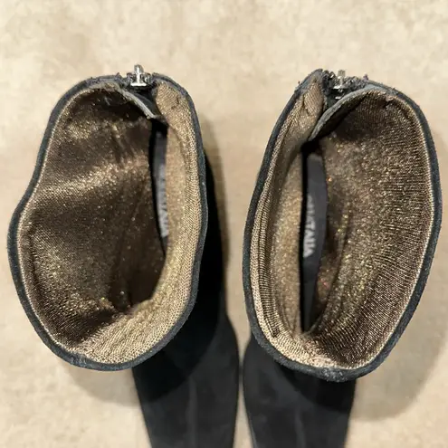 Aquatalia Suede Back Zip Wedge Short Boots Size 10