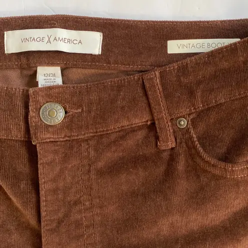 VINTAGE AMERICA Women's Brown Corduroy Vintage Bootcut Jeans Missy Senora 12/31