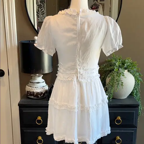 Trixxi  White Boho Ruffle Tiered Mini Dress Size Small