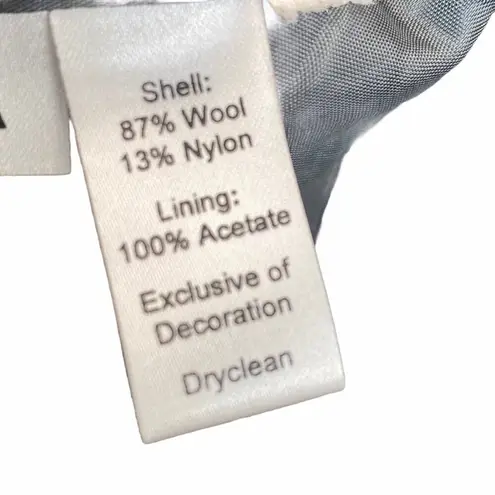 Loft  Military Style Button Front Blazer Wool Blend Gray Academia Career Office