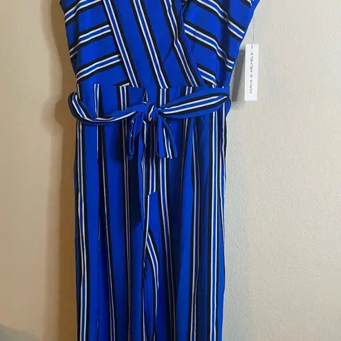 Emma & Michelle NWT Emma & Michele Blue Stripe Sleeveless Jumpsuit Women’s Size 12