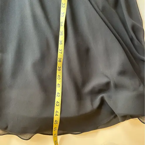 Badgley Mischka black chiffon dress with loop sash (12) - has flaws