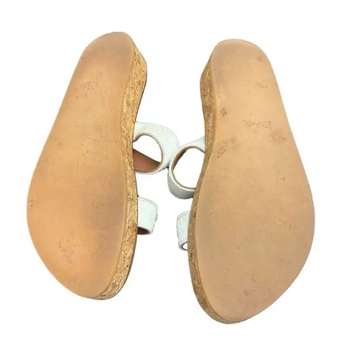 K. JACQUES Cluny White Pony Cork Platform Slide size 41 Brown