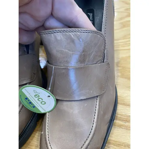 Paul Green Nina Loafers Women's 9.5 Brown Leather Slip On Low Top Block Heel S17