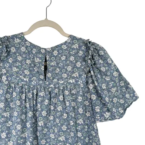 Tuckernuck Hyacinth House Romy Blue Floral Mini Tiered Dress Preppy Womens XS