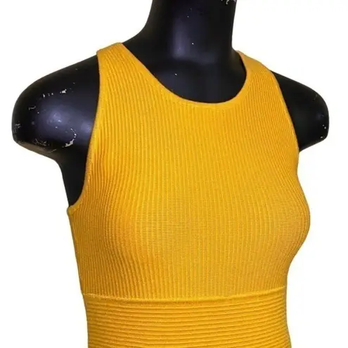 House of Harlow NEW Yellow Rib-knit Body-con Dress Size Small