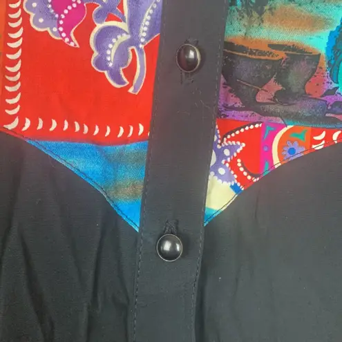 Vintage Desert West Sherry Holt Womens medium western cowgirl rodeo black native