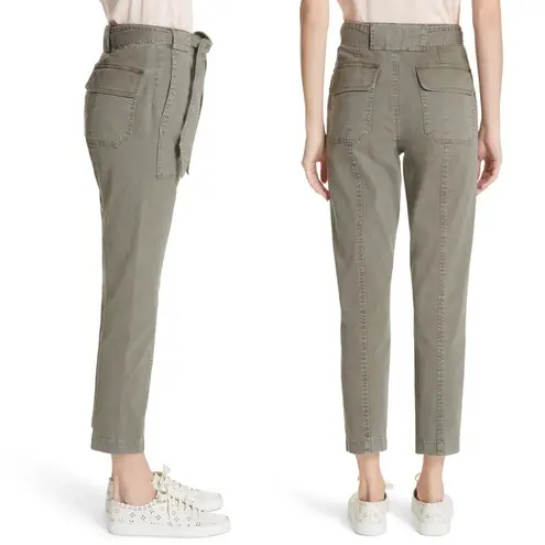 Rebecca Taylor La Vie • Patrice Twill Ankle Pants cargo Sage green utility