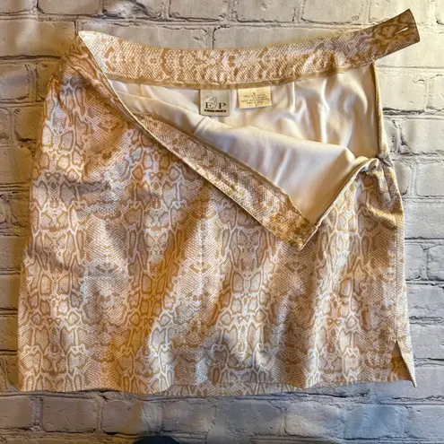 ep pro E.P. Pro Skort Tennis Golf Shorts Skirt Gold Snakeskin Print Size 6