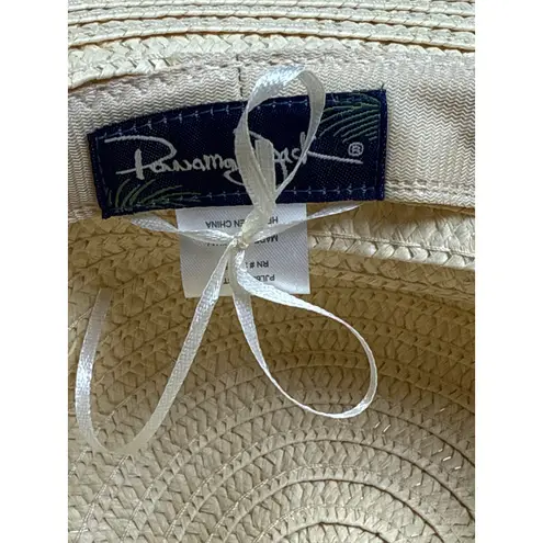 Panama Jack Floppy Paper Braid Bucket Hat Seashell Tan Beige Beach Ocean Vaca OS