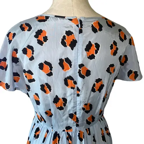 Gorman Printed Dress Short Sleeve Fit and Flare Lightweight Dress Size 8 Blue