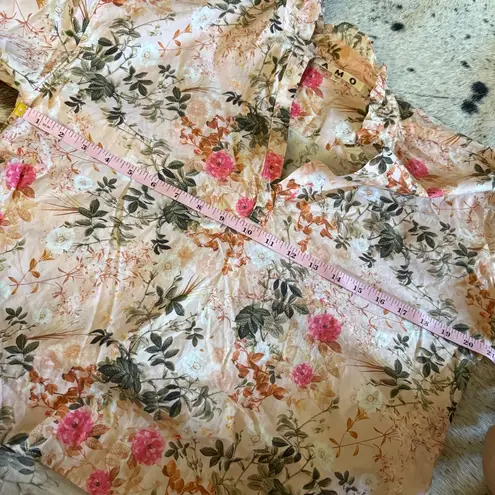 AMO Pima Cotton Floral Top Size Small Pink