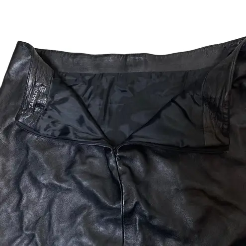 Tahari  Black Leather Mini Skirt Miniskirt, size 12