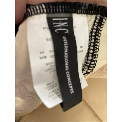 *INC International Concepts Swimsuit Womens 22W Black Beige 1 Piece Beach Resort