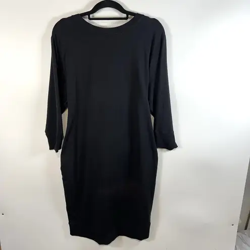 Universal Standard Misa Tie Sweatshirt Dress Crew Neck Black Size XS