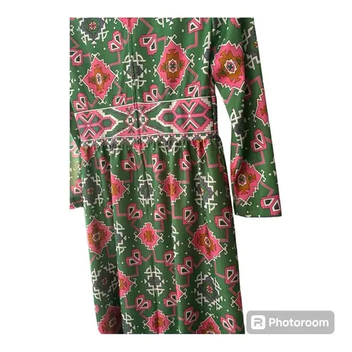 Vintage Yves Jennette Geometric Polyester Dress