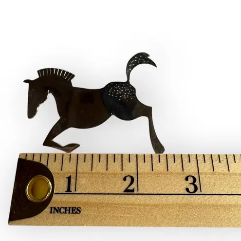 Vintage Sterling Silver Navajo Native American Horse Pony Brooch Signed Verj N.