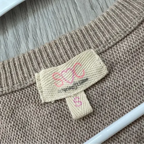 Bohemian Patchwork Cardigan mixed media lace studded woemns Beige (small) hippie Tan