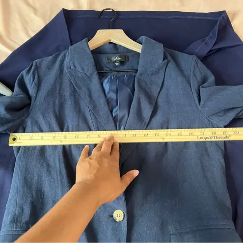 Lulus Classic Navy Linen Blend Womens 1 Button Relaxed Fit Blazer NWOT Size XS Blue