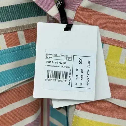Nocturne Rainbow Striped Jacket XS NWT | $375 Retail Colorful Statement Shacket