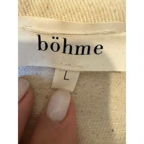 Bohme Two Tone Corduroy Denim Shacket Jacket Beige Tan Size L Size L