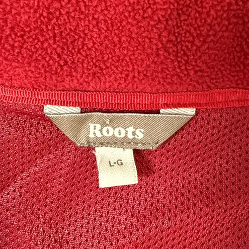 Roots Canada Red Full Zip Jacket Womens Large Fleece Lined Softshell Coat
